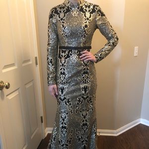 Black and gold glitter dress